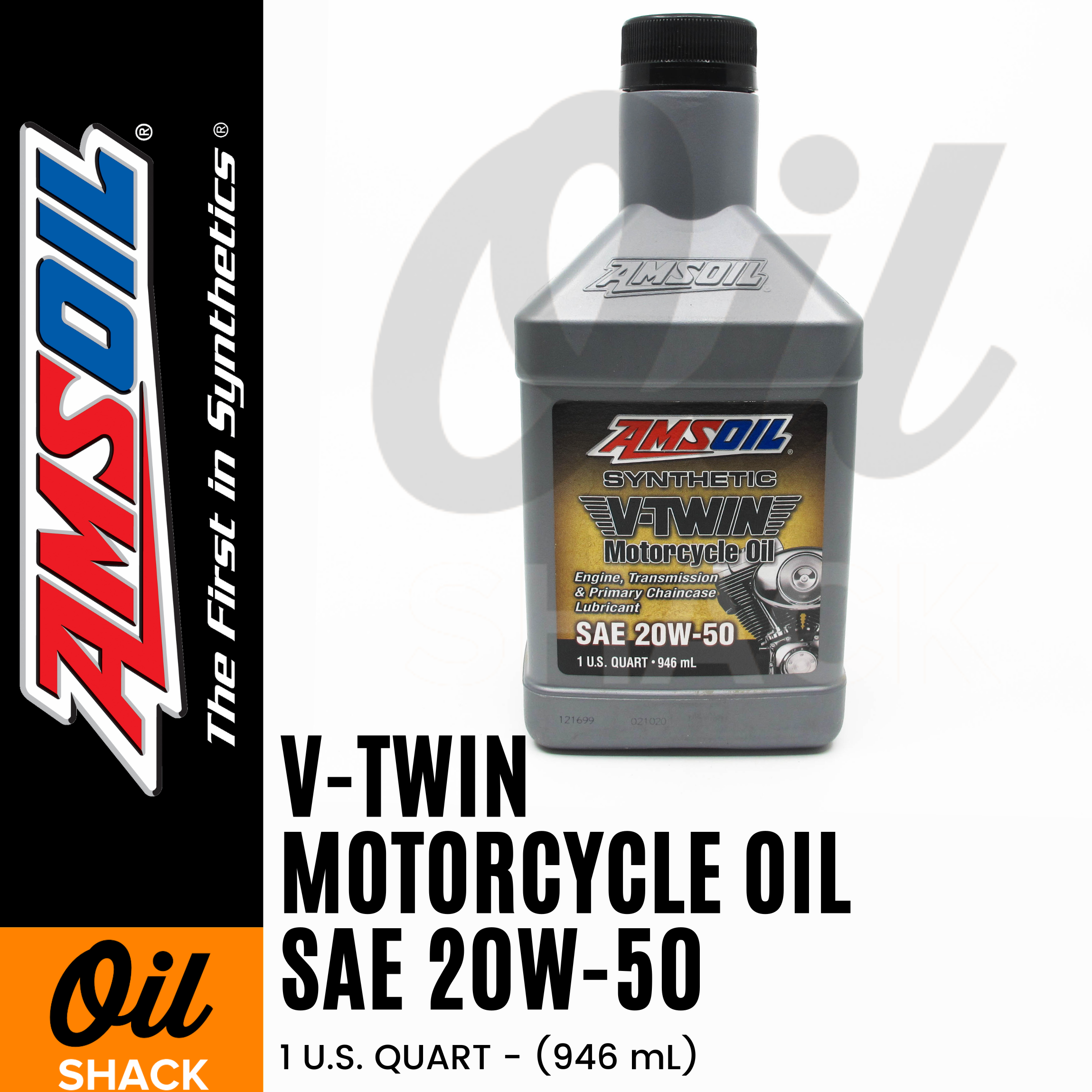 AMSOIL 20W50 V-TWIN ENGINE OIL FULLY SYNTHETIC (1 QUART) – Oil Shack