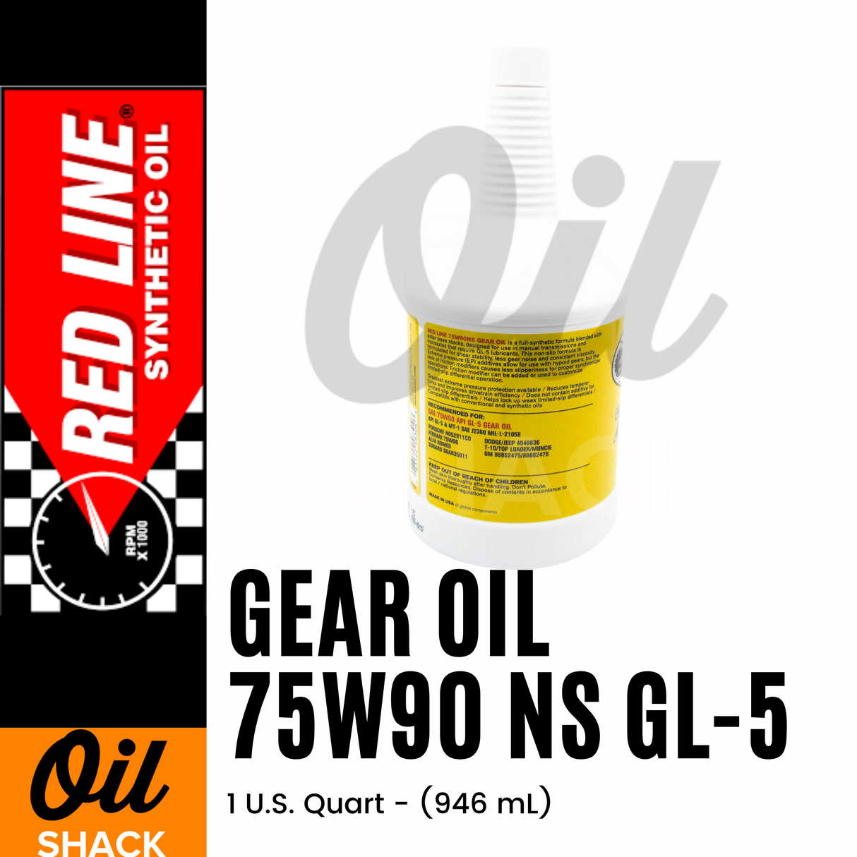 RED LINE 75W90NS GL-5 GEAR OIL | 1 QUART