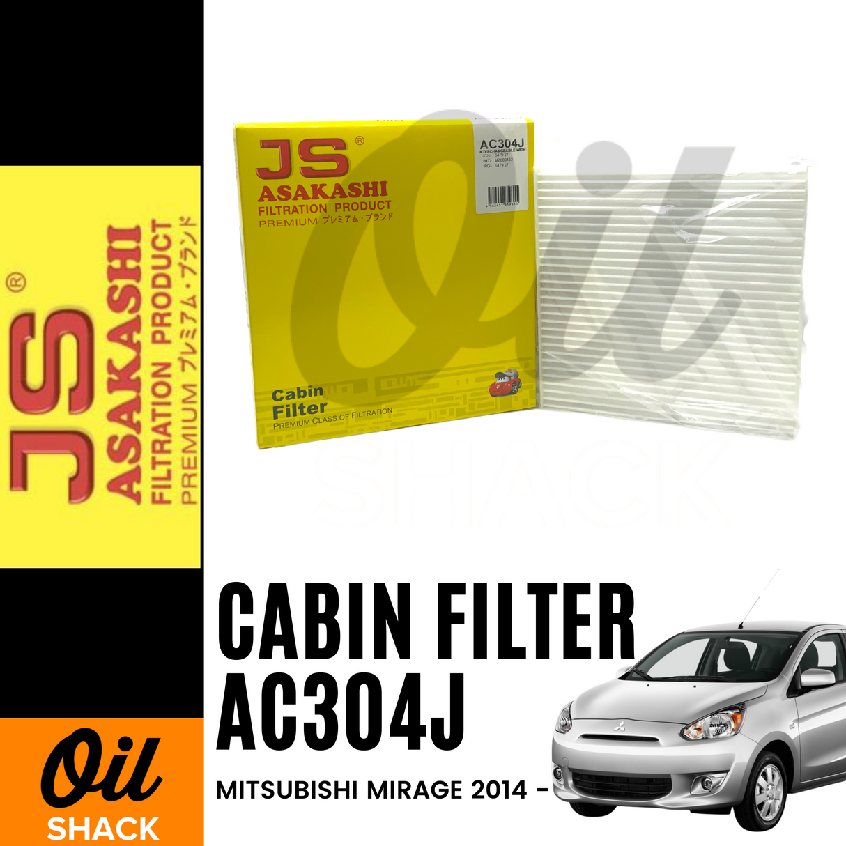 JS ASAKASHI AC304J CABIN FILTER ( MITSUBISHI MIRAGE 2014 to Present)