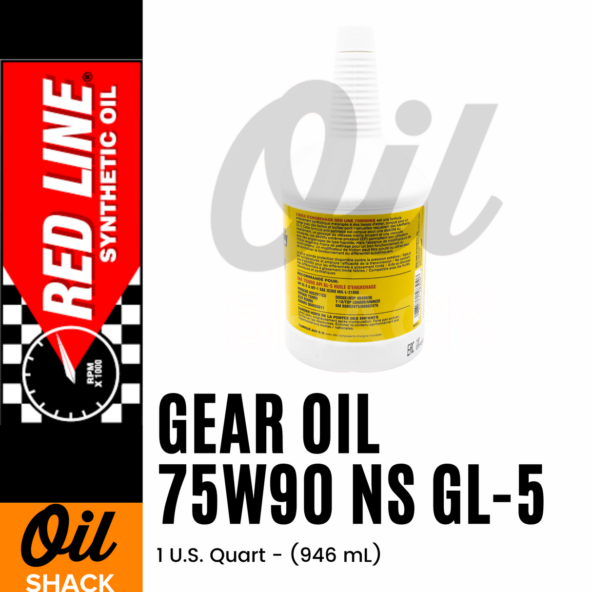 RED LINE 75W90NS GL-5 GEAR OIL | 1 QUART