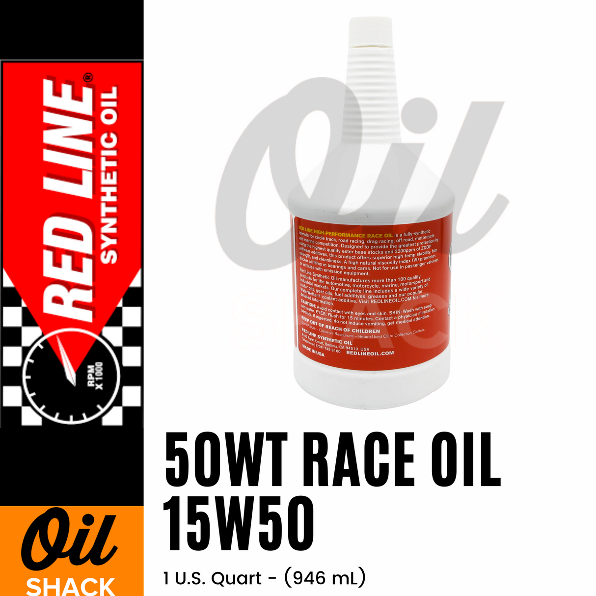 RED LINE 50WT RACE OIL 15W50 (1 QUART)