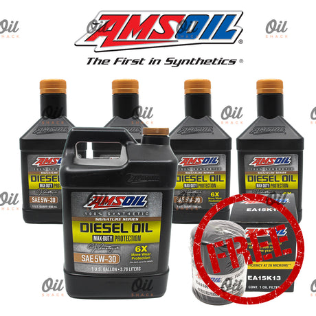 AMSOIL  Mitsubishi Montero, Strada (4N15) 8 Quarts 5w30 Max Duty Oil Change Bundle with Free AMSOIL Oil Filter