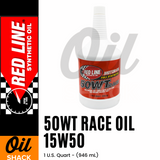 RED LINE 50WT RACE OIL 15W50 (1 QUART)