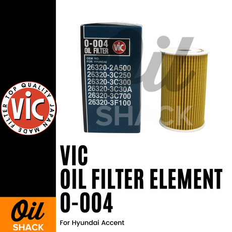 VIC O-004 Oil Filter Element (For Hyundai Accent)