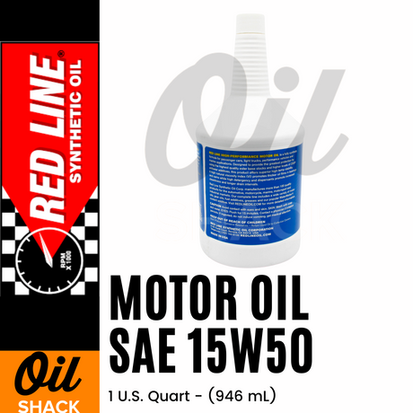 RED LINE 15W50 MOTOR OIL (1 QUART)