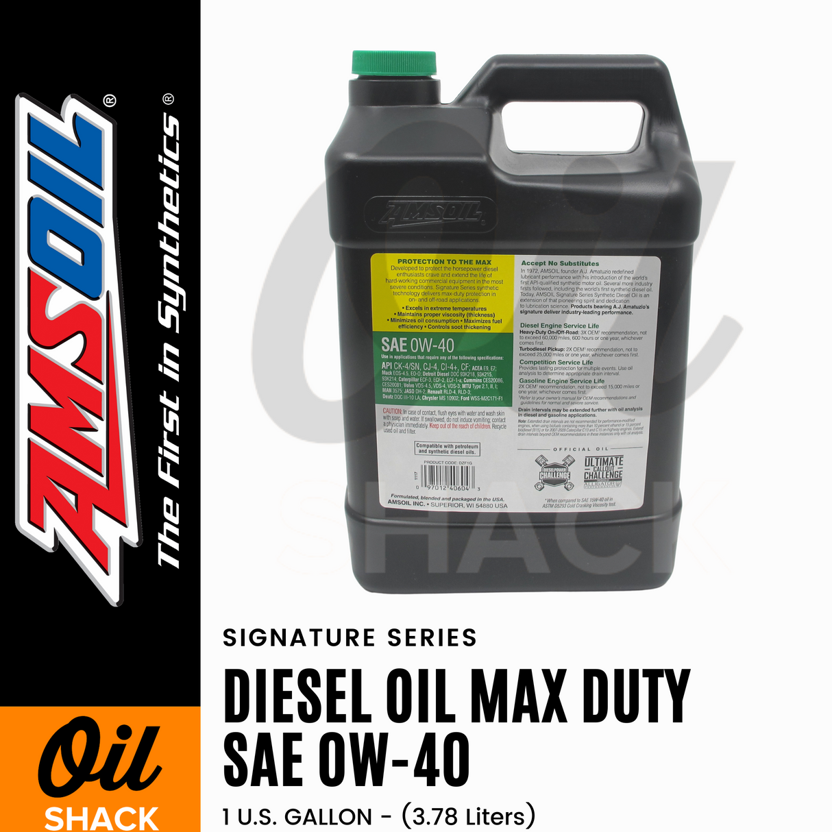 AMSOIL 0W40 DIESEL MAX DUTY ENGINE OIL FULLY SYNTHETIC (1 GALLON)