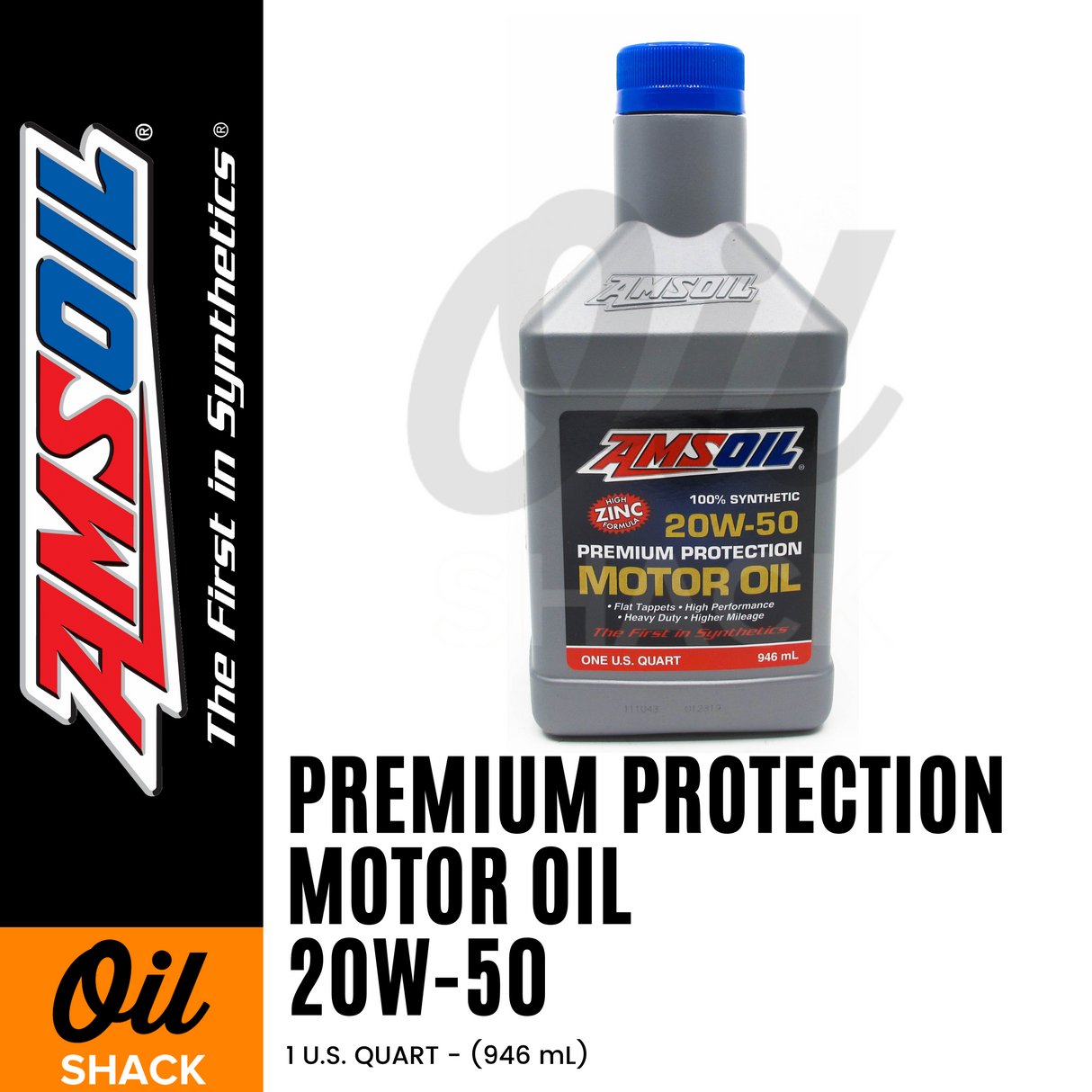 AMSOIL 20W50 PREMIUM PROTECTION ENGINE OIL FULLY SYNTHETIC (1 QUART)