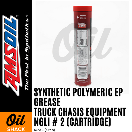 AMSOIL Truck, Chassis and Equipment Synthetic Polymeric Grease NGLI #2 (14oz Cartridge)