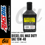 AMSOIL 15W40 DIESEL MAX DUTY ENGINE OIL FULLY SYNTHETIC (1 QUART)