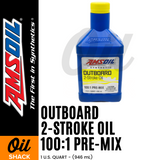 AMSOIL Outboard 100:1 Pre-Mix Fully Synthetic 2-Stroke Oil (1qt)