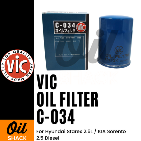 VIC C-034 OIL FILTER (For Hyundai Starex 2.5L / KIA Sorento 2.5 Diesel)