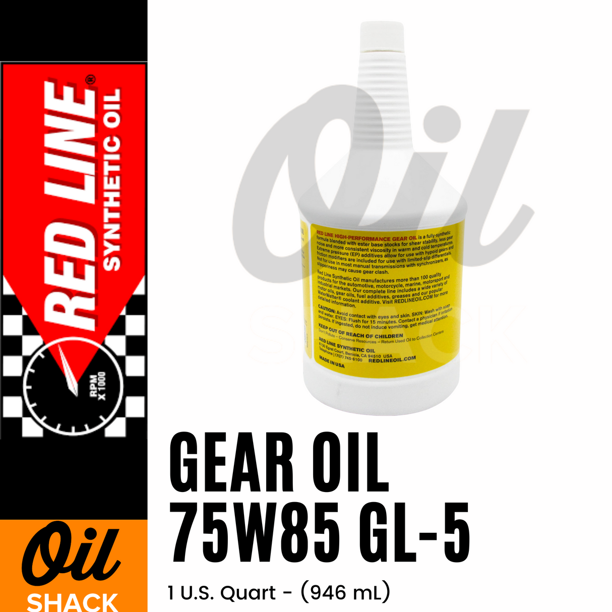 RED LINE 75W85 GL-5 GEAR OIL (1 QUART)