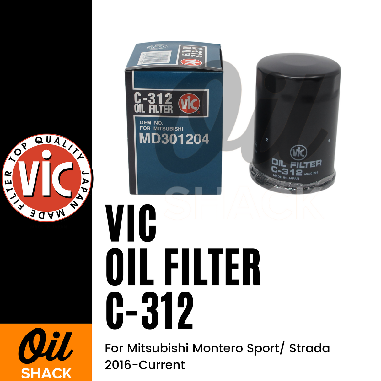 VIC C-312 Oil Filter (For Mitsubishi Montero Sport/ Strada  2016-Current)