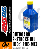 AMSOIL Outboard 100:1 Pre-Mix Fully Synthetic 2-Stroke Oil (1qt)