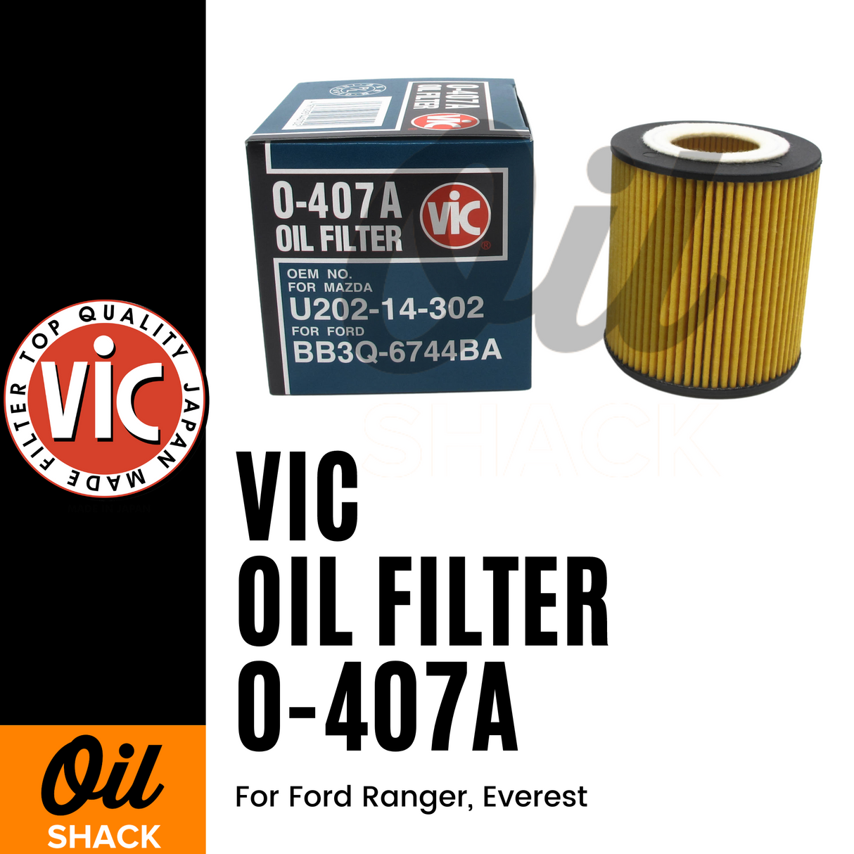 VIC O-407A Oil Filter (For Ford Ranger, Everest)