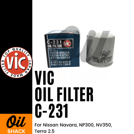 VIC C-231 OIL FILTER (For Nissan Navara, NP300, NV350, Terra 2.5)