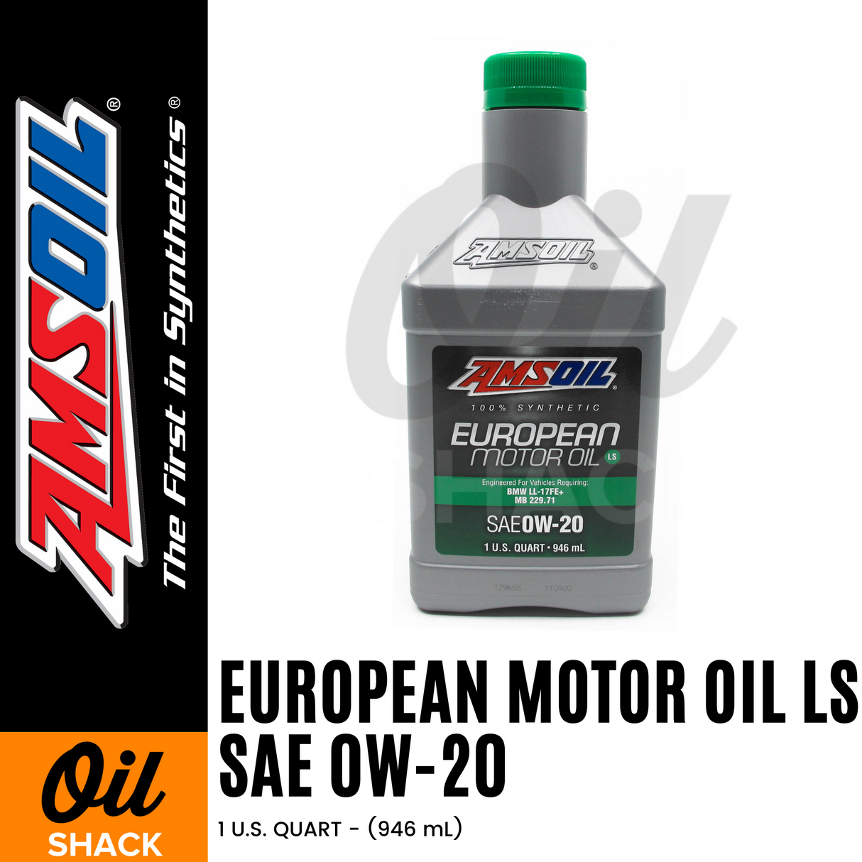 AMSOIL 0W20 LS EUROPEAN FORMULA ENGINE OIL FULLY SYNTHETIC