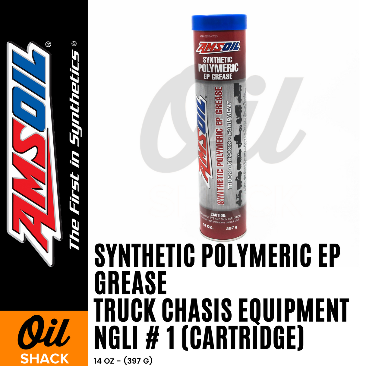 AMSOIL Truck, Chassis and Equipment Synthetic Polymeric Grease NGLI #1 (14oz Cartridge)