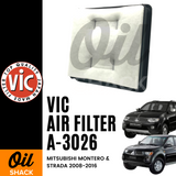 VIC A-3026 AIR FILTER (MITSUBISHI MONTERO/ STRADA 2008-2016)