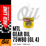 RED LINE MTL 75W80 GL-4 GEAR OIL | 1 QUART