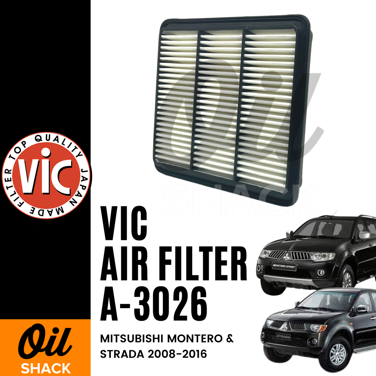 VIC A-3026 AIR FILTER (MITSUBISHI MONTERO/ STRADA 2008-2016)