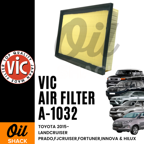 VIC A-1032 AIR FILTER (TOYOTA LANDCRUISER PRADO, FJ CRUISER, FORTUNER, INNOVA & HILUX 2015 UP)