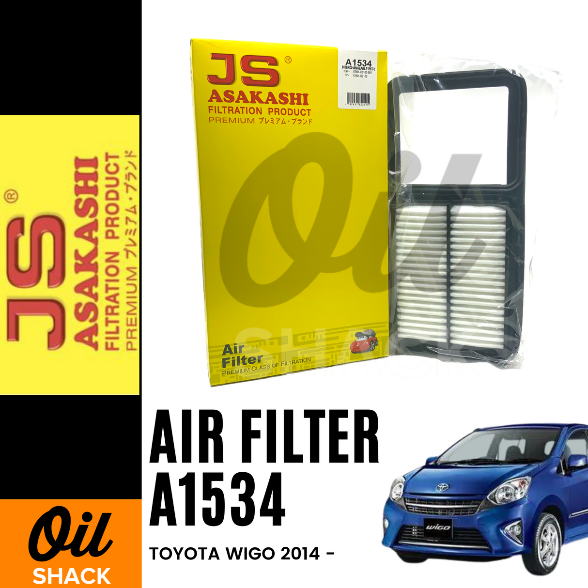 JS ASAKASHI A1534 AIR  FILTER (For TOYOTA WIGO 2014-)