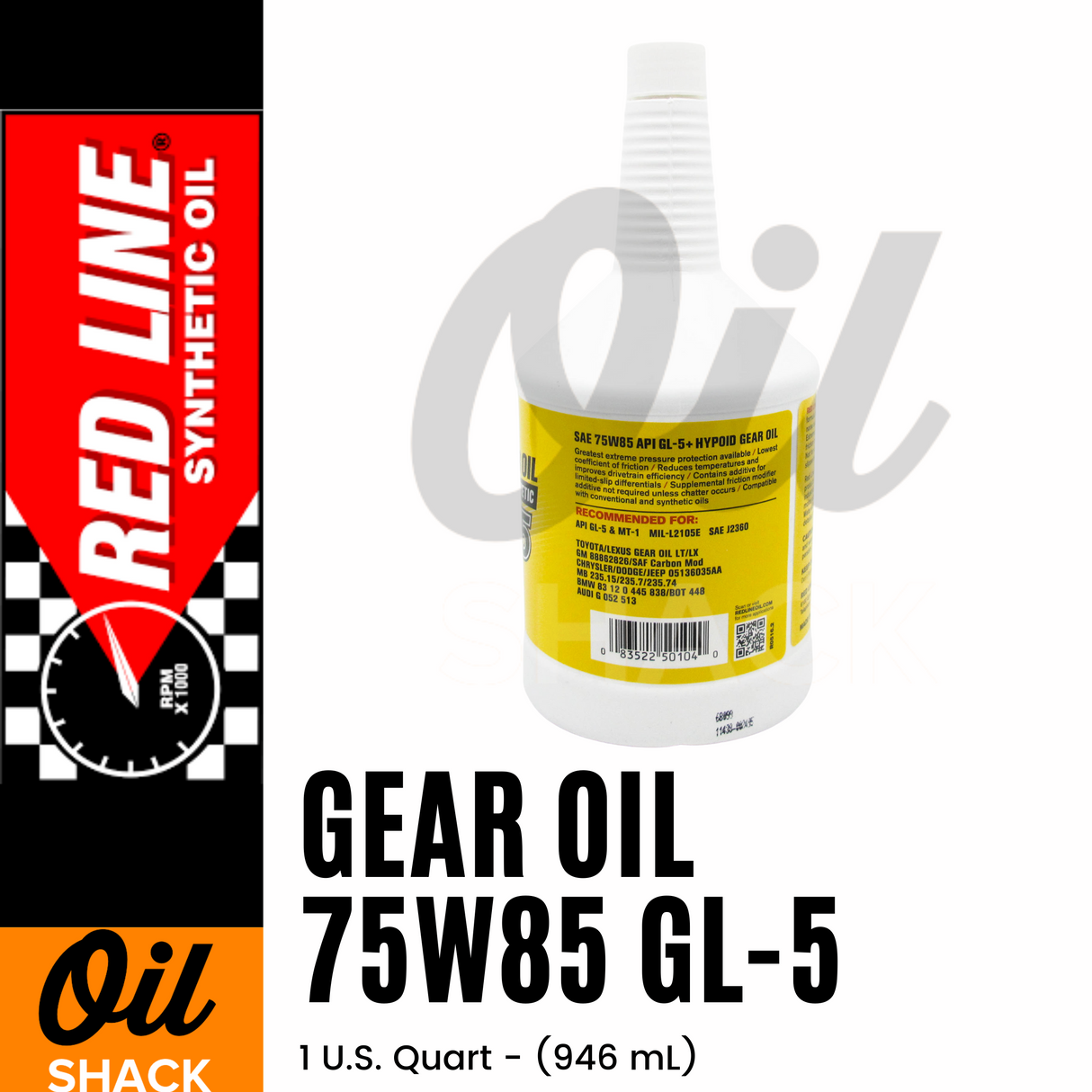 REDLINE OIL MT-LV GL-4 Gear Oil Case 12 x 1 Quart
