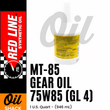 RED LINE MT-85 75W85 GL-4 GEAR OIL | 1 QUART