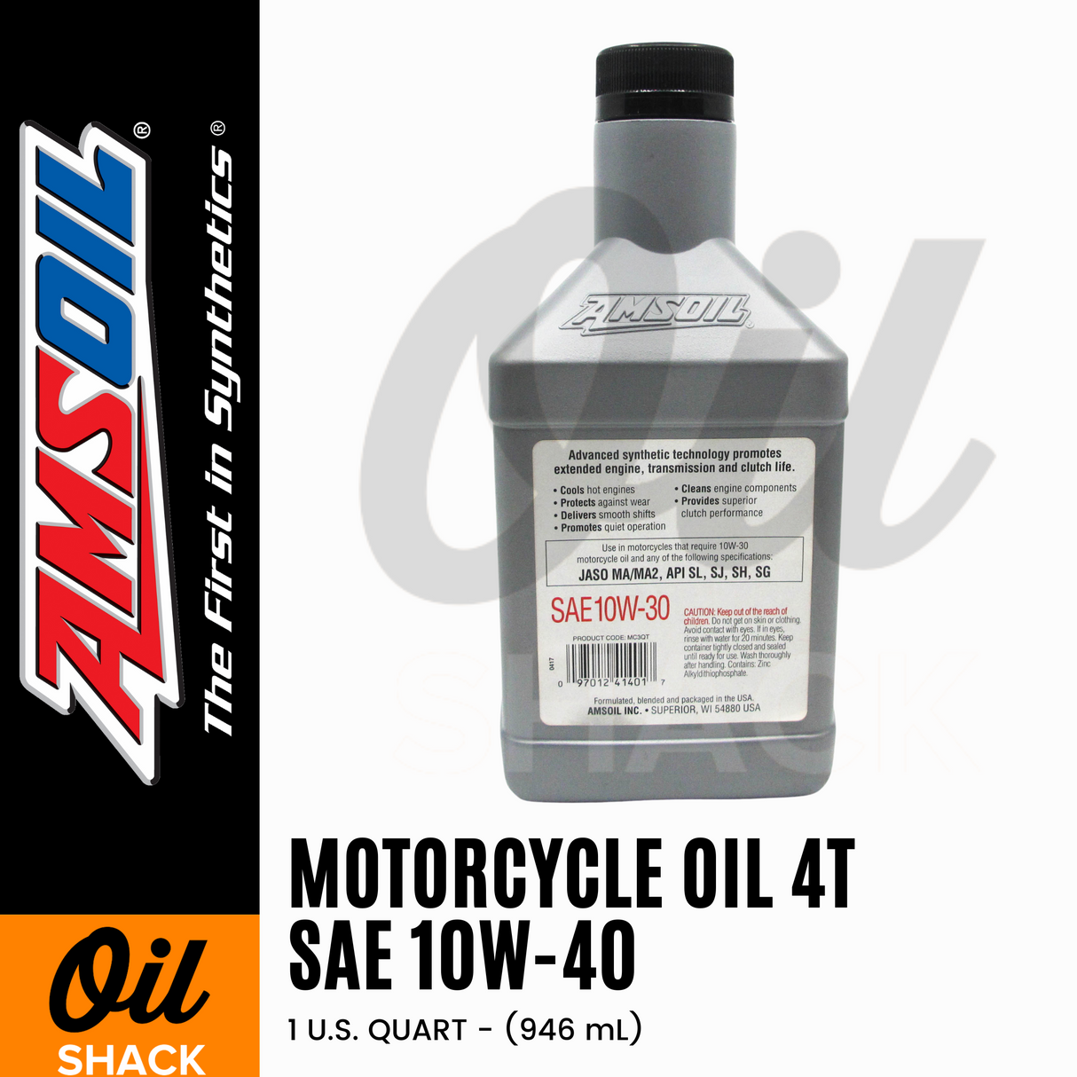 AMSOIL 10W30 4T PERFORMANCE ENGINE OIL FULLY SYNTHETIC (1 QUART)