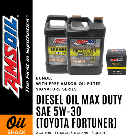 AMSOIL | Toyota Fortuner 8 Quarts 5w30 Max Duty Oil Change Bundle with Free AMSOIL Oil Filter