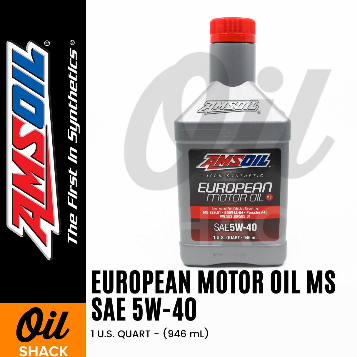 AMSOIL 5W40 MS EUROPEAN ENGINE OIL FULLY SYNTHETIC (1 QUART)