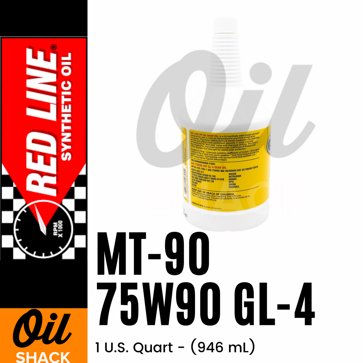 RED LINE MT-90 75W90 GL-4 GEAR OIL | 1 QUART